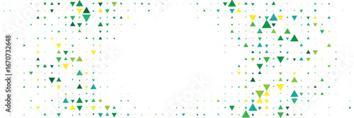 Abstract geometric halftone pattern with colorful triangle pixel shapes in red green yellow and orange modern digital texture retro pop art dotted background design wallpaper