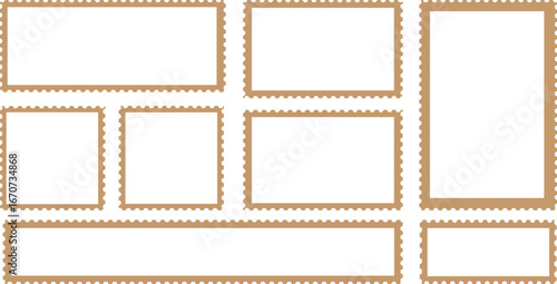 Vintage Blank Postage Stamp. Edges for Design & Craft