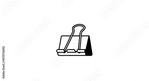 Binder clip paper clip office supplies stationery design graphic element vector illustration symbol icon on transparent background
