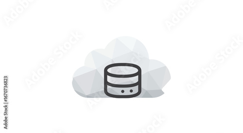 Cloud data storage database server information technology computing network system internet service on transparent background