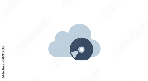 Cloud storage disc data backup system information technology network computing solution server computing on transparent background
