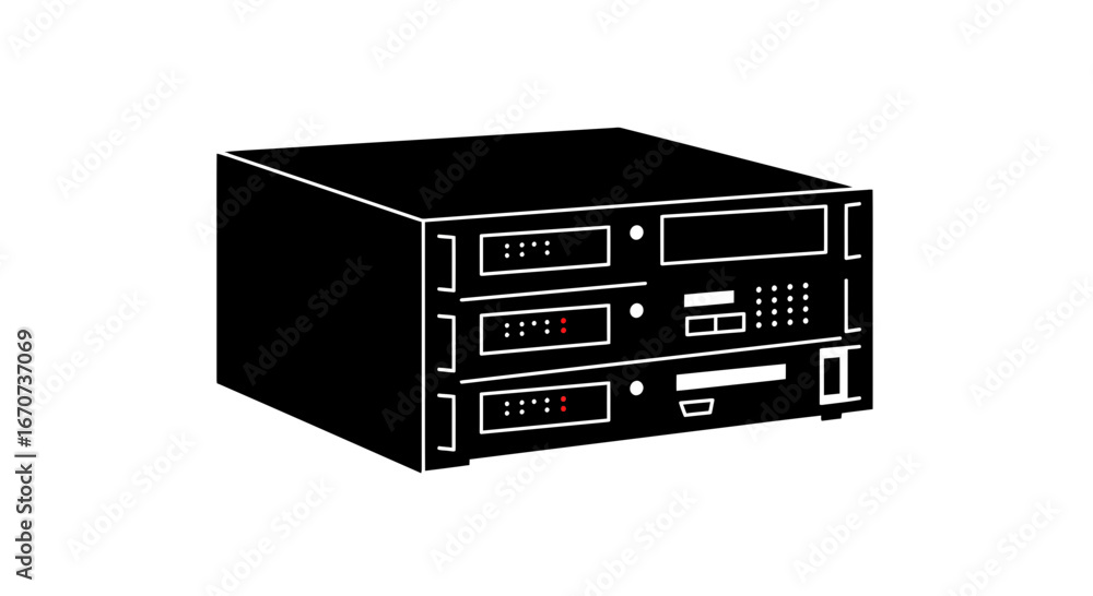 Obraz premium Server data storage network system rack mount technology it infrastructure computing hardware equipment on transparent background