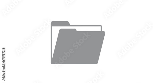 Grey folder icon vector illustration graphic design resource element for organization and storage on transparent background