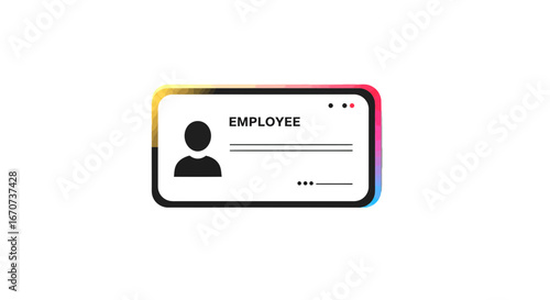 Employee id card identification identity staff member badge pass access security design vector graphic on transparent background