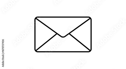 Email envelope mail message communication letter contact send receive inbox outline icon symbol graphic on transparent background