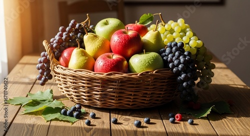 Wallpaper Mural Fresh fruit basket apple pear grapes healthy food still life vitamin organic nutrition delicious harvest Torontodigital.ca