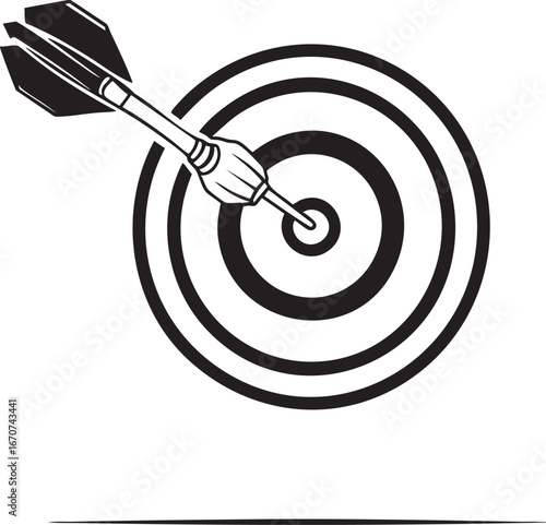 Bullseye focus outline. Precision and goal success in minimal lines.