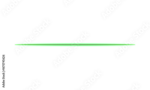 Vibrant Green Glowing Line Isolated on Transparent Background