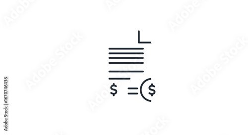 Finance invoice document payment accounting accounting finance receipt paper transaction money on transparent background