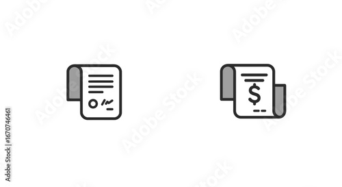 Document contract agreement invoice financial paper symbol icon graphic illustration design element on transparent background