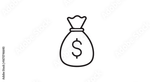 Sack of dollars wealth finance currency investment savings income earnings profit revenue gain funds cash on transparent background