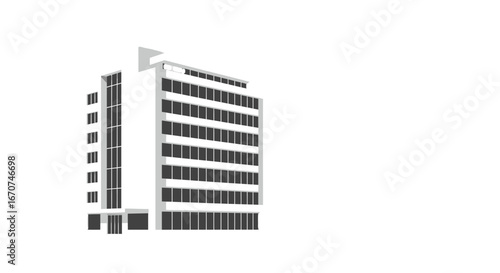 Modern architecture building design contemporary facade skyscraper urban cityscape office structure on transparent background
