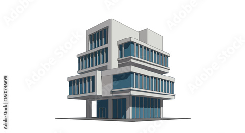 Modern architecture building design urban cityscape contemporary structure exterior facade property on transparent background
