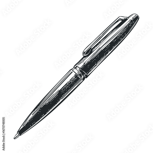 Classic ballpoint pen design for writing and office use. Vector illustration