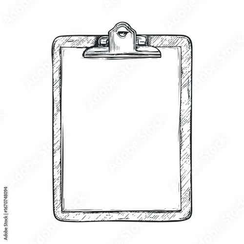 Blank clipboard for notes and organization in office setting. Vector illustration
