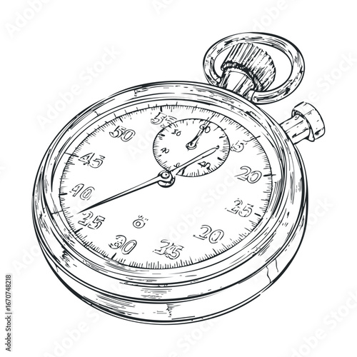 Stopwatch design for precision timing and sports competitions. Vector illustration