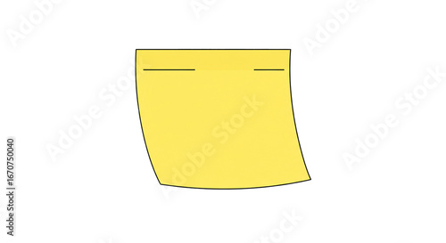 Yellow sticky note reminder memo paper message office school supply stationery write notice board on transparent background