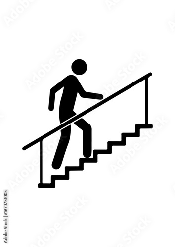 Silhouette of a Person Walking Upstairs