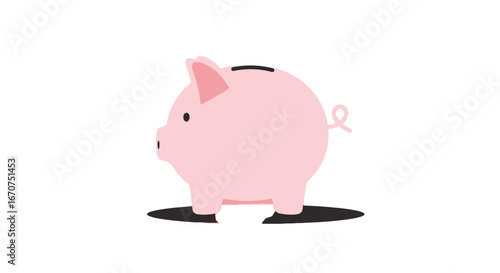 Pink piggy bank savings investment finance currency wealth money box financial planning pig icon symbol on transparent background