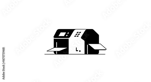 Printer machine office equipment document printing technology laser printer inkjet printer device on transparent background