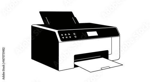 Printer office equipment document printing technology device inkjet laserjet multifunction machine on transparent background