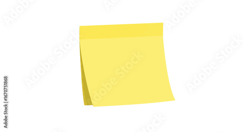 Yellow sticky note reminder memo paper office supply stationery message notice board write down ideas on transparent background