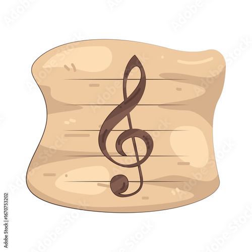 Illustration of treble clef music note