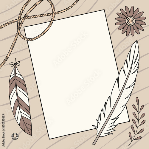 Boho Style Blank White Card Mockup for Creative Branding and Design
