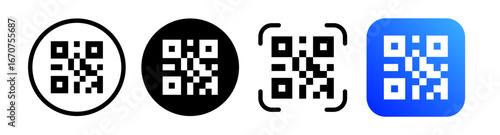Qr code collection isolated on background for mobile payment and identity, city transport rental, UI UX design element, web pictogram, mobile app, promo tag vector 10 eps