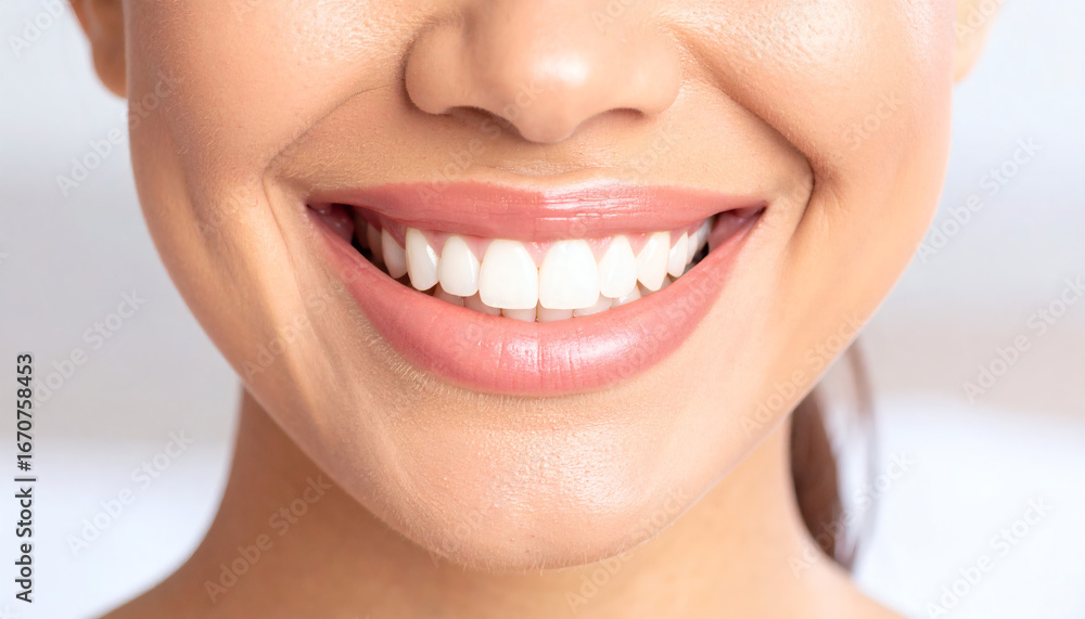 Obraz premium Close-Up of Female Toothy Smile – High-Resolution Dental and Beauty Illustration for Health, Cosmetic, and Creative Design Projects