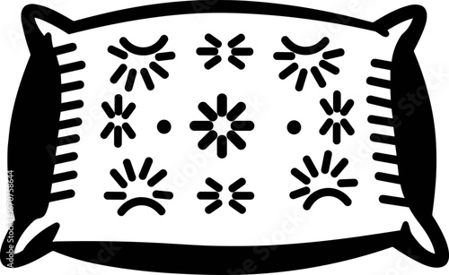 Decorative pillow with floral patterns in minimalist style  