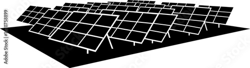 Solar panels arranged on a black surface for renewable energy use  