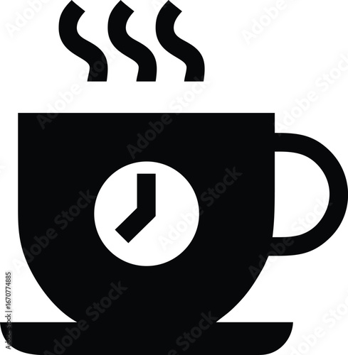 Coffee Cup with Clock Time for Energy