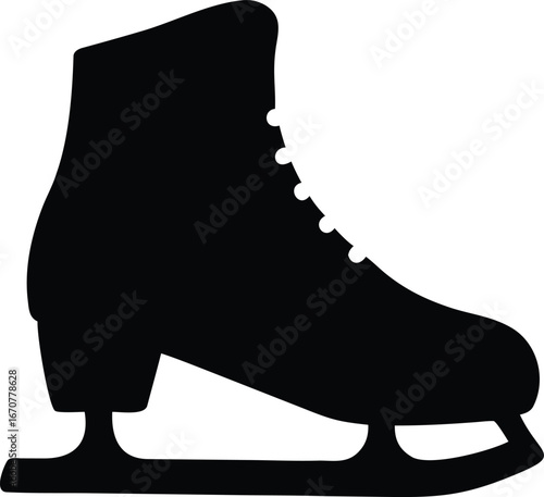 Ice Skate Silhouette Icon Vector