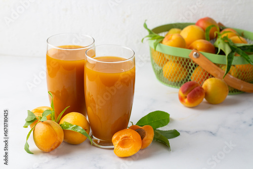 Fresh apricot juice and apr...
