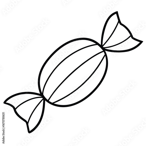 wrapped bonbon line art icon