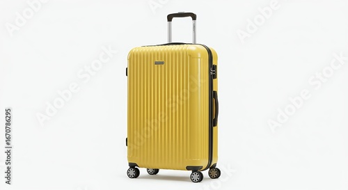 Wallpaper Mural Durable Yellow Hardside Spinner Suitcase with Extendable Handle and Four Wheels for Travel Torontodigital.ca