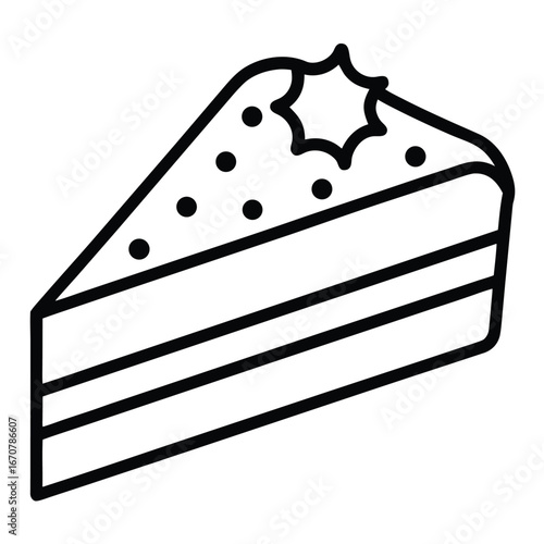 fruitcake slice line art icon