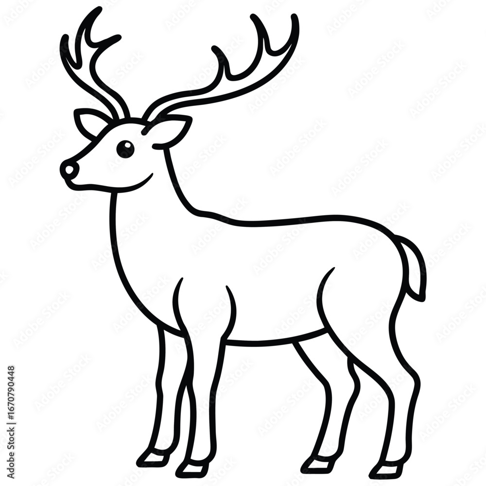 Fototapeta premium reindeer line art icon