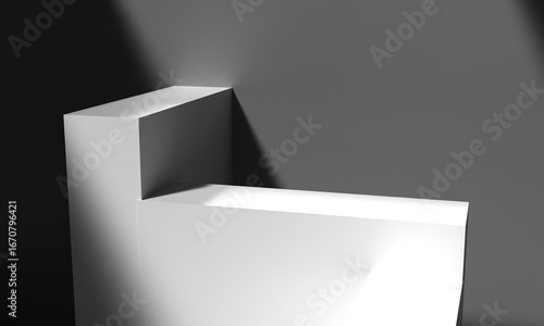White isolate stage stand showcase studio pedestal product shadow light bright sale present advertisement display platform luxury white color podium beautiful design showcase texture elegant product 