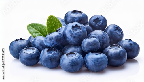 Wallpaper Mural heap of fresh blueberries isolated on white background showing detailed juicy blue berries Torontodigital.ca