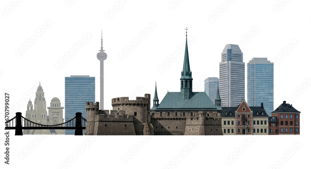 Obraz premium Isolated Cityscape Panorama