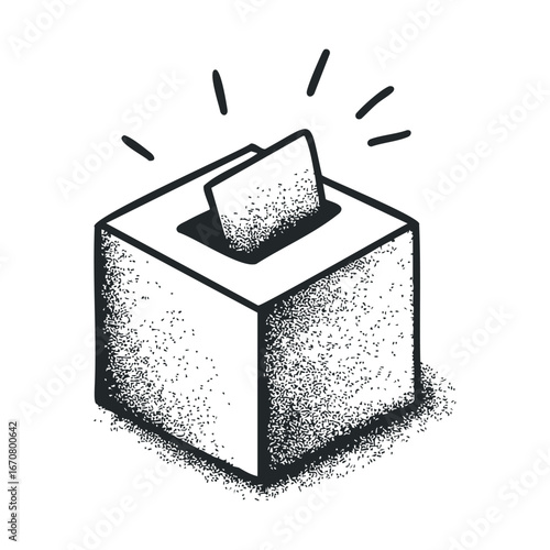 Voting box for civic engagement and democratic participation. Vector illustration