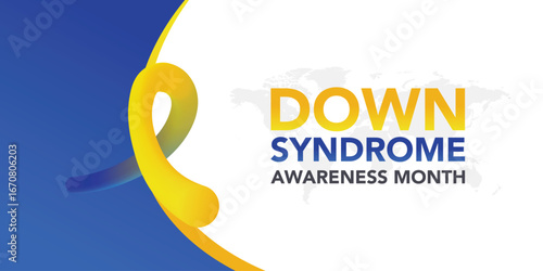 Down Syndrome awareness month is observed every year in October, it is a condition in which a person has an extra chromosome, they are small packages of genes in the body. vector illustration