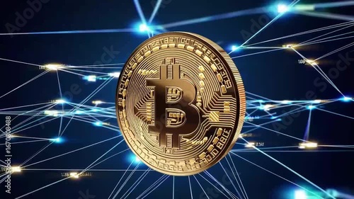 Distributed ledger encoding for cryptographic currencies bitcoin monetary financial documents, chart of the world with international commerce and digital data technology utilizing distributed ledger 