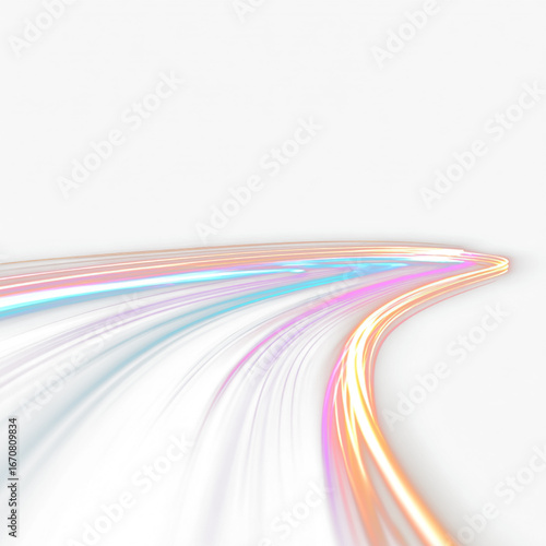 Png city electric fast speed motion light car background road trail. Shiny wavy path. Magic red swirl with glare. Glowing swirl effect.