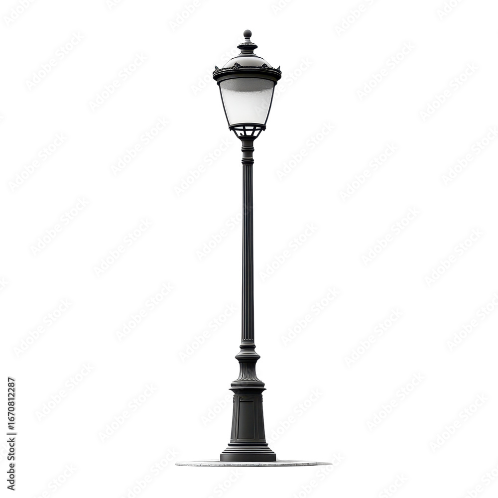 Fototapeta premium Street lamp isolated on a white transparent background