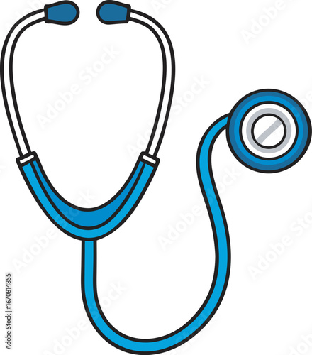Blue stethoscope icon medical healthcare professional doctor nurse equipment symbol