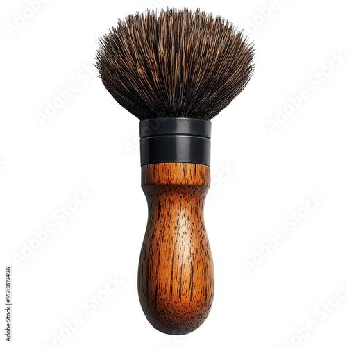 Wooden shaving brush isolated on a white transparent background