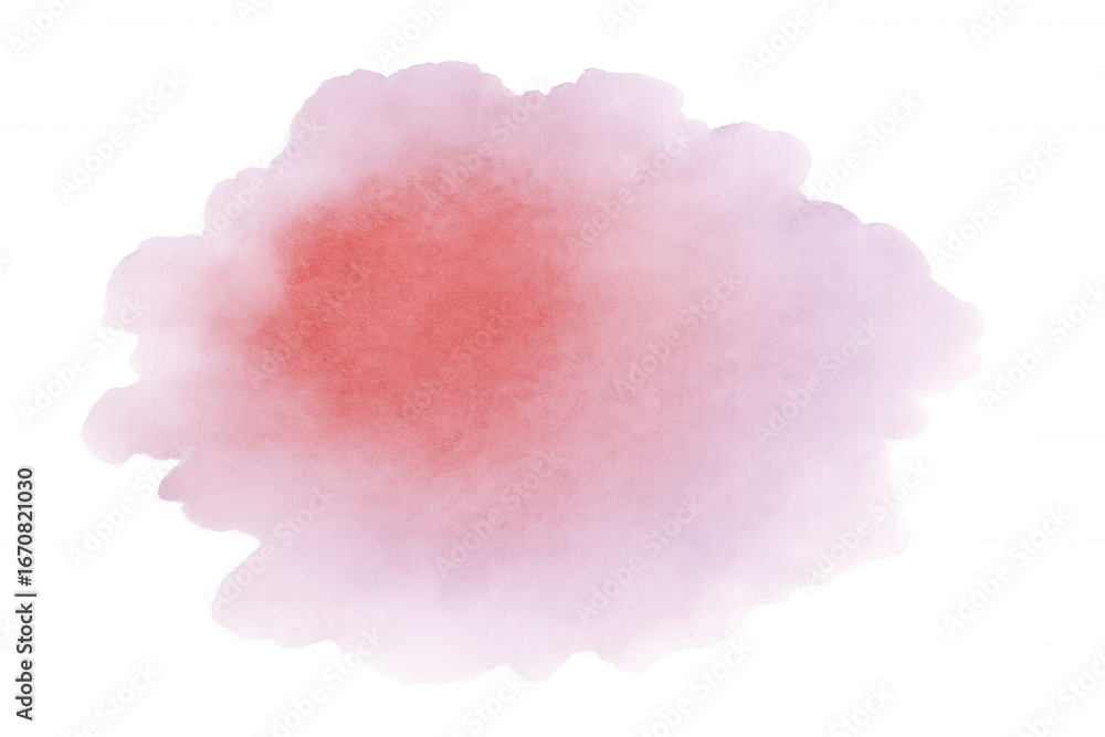 Fototapeta premium Pink and red watercolor stain creating an abstract shape, perfect for adding a touch of color to any design project